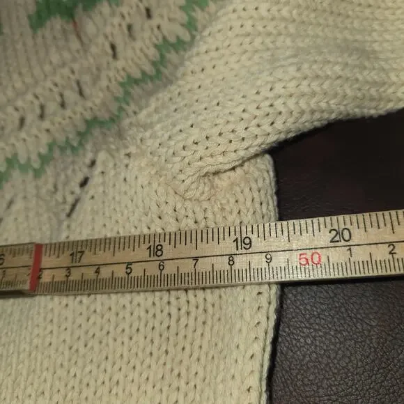 LL Bean Signature Womens Medium Cardigan Sweater Floral Knit Cottagecore Artsy - Picture 8 of 10